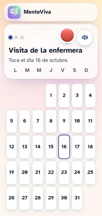 Ejercicio de ubicar un evento en el calendario del mes